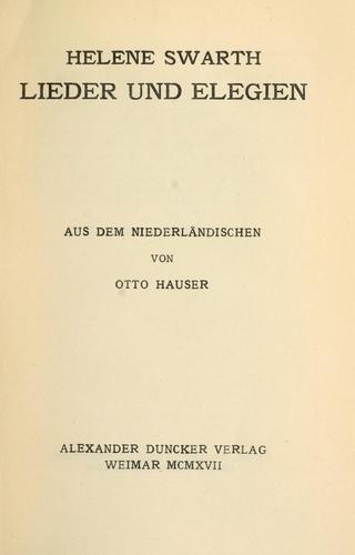Cover for Lieder und Elegien
