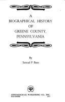 Cover for A Biographical History of Greene County, Pennsylvania