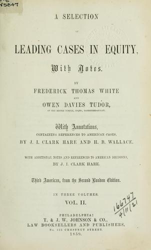 Cover for A selection of leading cases in equity