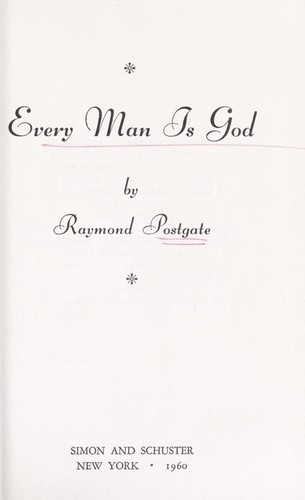 Cover for Every man is God.