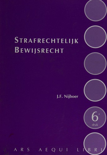 Cover for Strafrechtelijk bewijsrecht