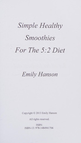 Cover for Simple, Healthy Smoothies for the 5