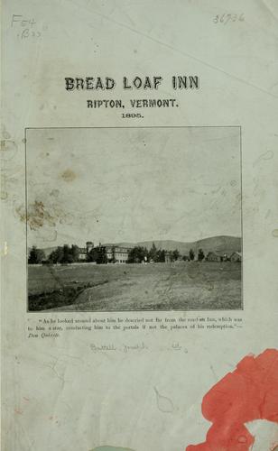 Cover for Bread loaf inn.
