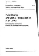 Cover for Rural Chge Spatial Recog Sri L (Scandinavian Institute of Asian Studies Monograph)