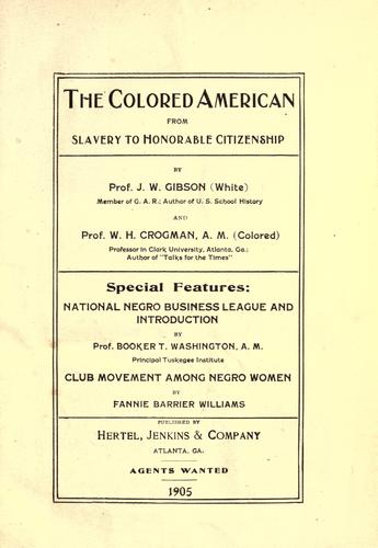 Cover for The colored American