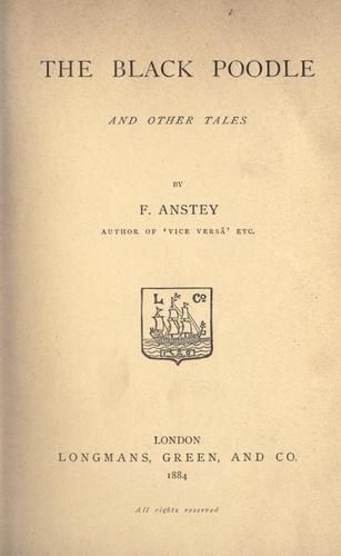 Cover for The black poodle, and other tales.