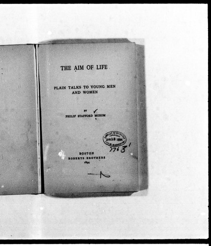 Cover for The aim of life