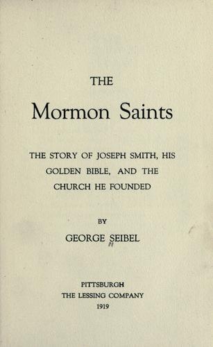 Cover for The Mormon saints