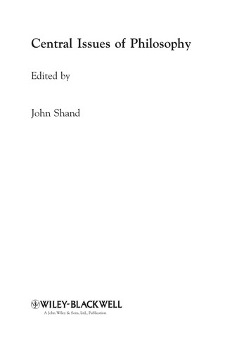 Cover for Central issues in philosophy