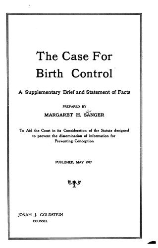 Cover for The case for birth control