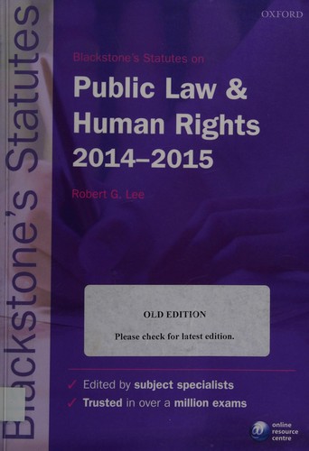 Cover for Blackstone's statutes on public law & human rights 2014-2015