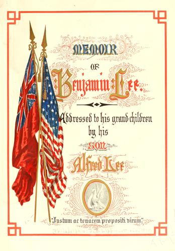 Cover for Memoir of Benjamin Lee.