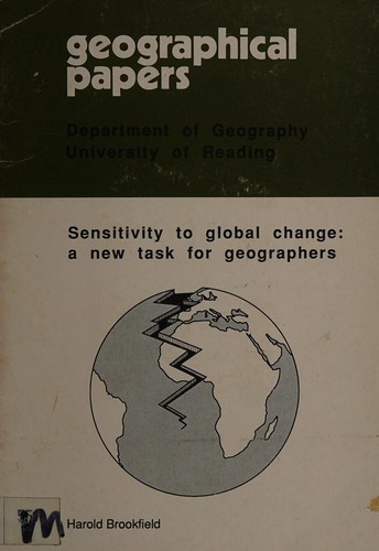 Cover for Sensitivity to global changes