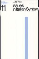 Cover for Issues in Italian syntax
