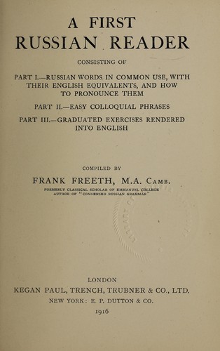 Cover for A first Russian reader