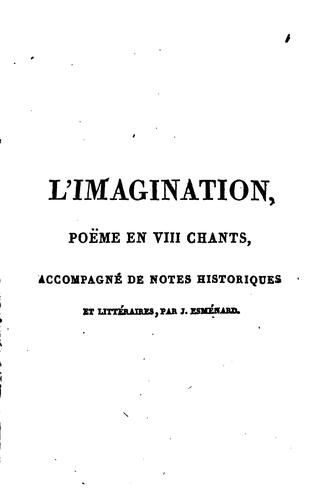Cover for L'imagination: poëme