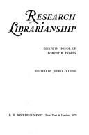 Cover for Research librarianship