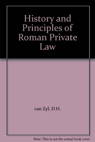 Cover for History and principles of Roman private law