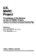 Cover for U.K. MARC project