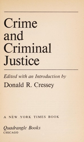 Cover for Crime and criminal justice.