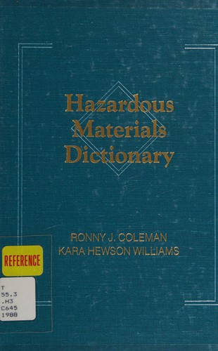Cover for Hazardous materials dictionary