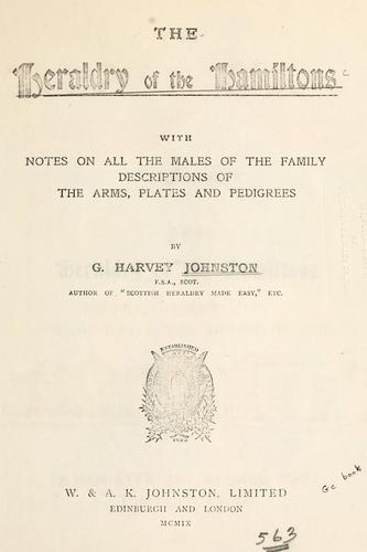 Cover for The heraldry of the Hamiltons