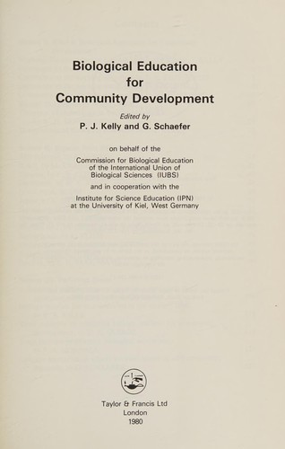 Cover for Biological education for community development