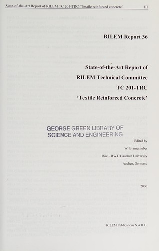 Cover for TEXTILE REINFORCED CONCRETE. RILEM REPORT 36