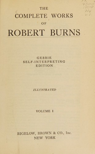 Cover for The Complete Works of Robert Burns (Gebbie Self-interpreting edition, 6 volumes)