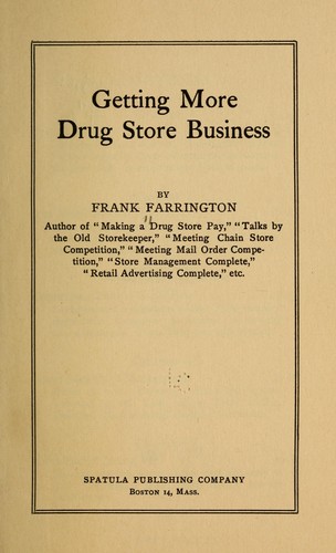 Cover for Getting more drug store business