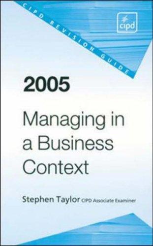 Cover for Managing in a Business Context Revision Guide
