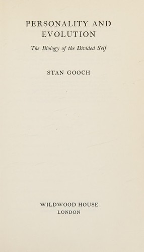 Cover for Personality and evolution