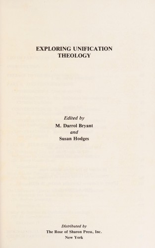 Cover for Exploring Unification theology