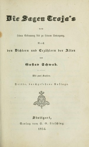 Cover for Die Sagen Troja's