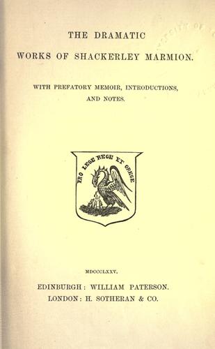Cover for Dramatic works.