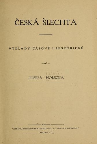 Cover for Ceská slechta