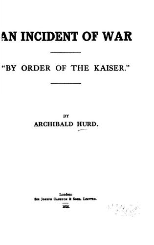 Cover for An incident of war