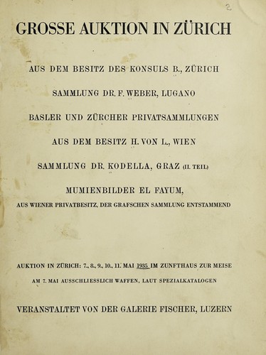 Cover for Mobiliar; Gemälde alter und neuer Meister; Waffen