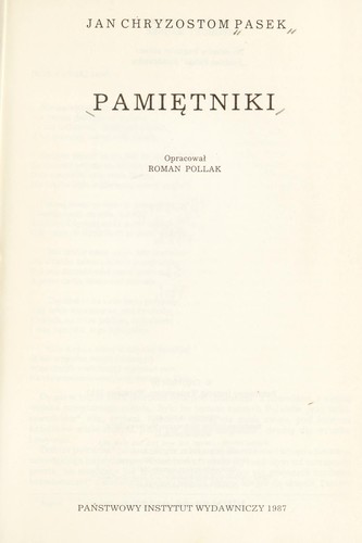 Cover for Pamiętniki