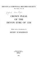 Cover for Crown pleas of the Devon Eyre of 1238