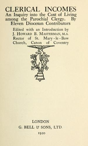 Cover for Clerical incomes