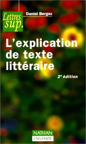 Cover for L'explication de texte littéraire