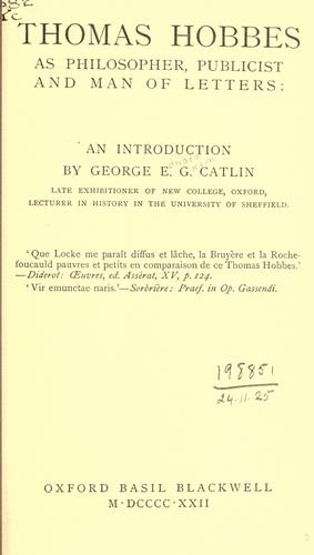 Cover for Thomas Hobbes