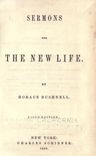 Cover for Sermons for the new life.