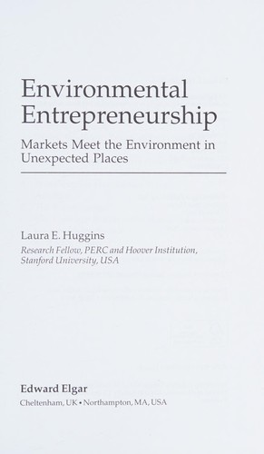 Cover for Environmental entrepreneurship
