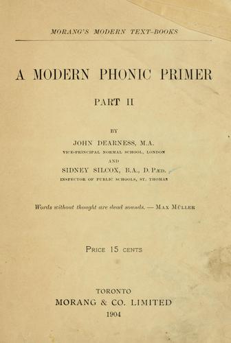 Cover for Modern Phonic Primer: part II.