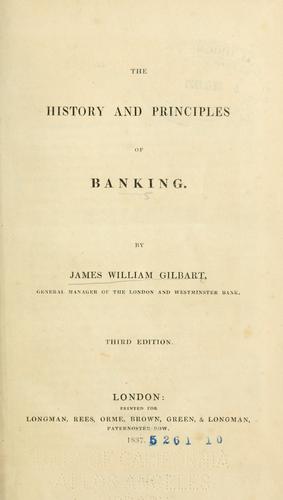 Cover for The History and principles of banking.