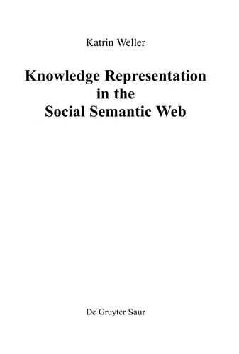 Cover for Knowledge representation in the social semantic Web