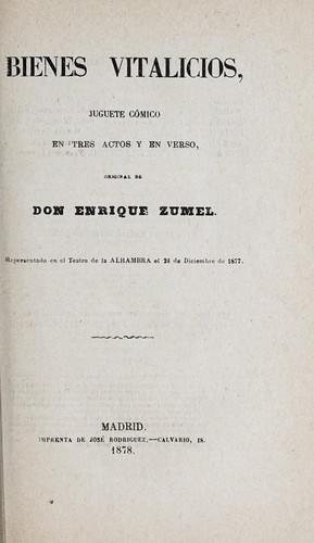 Cover for Bienes vitalicios