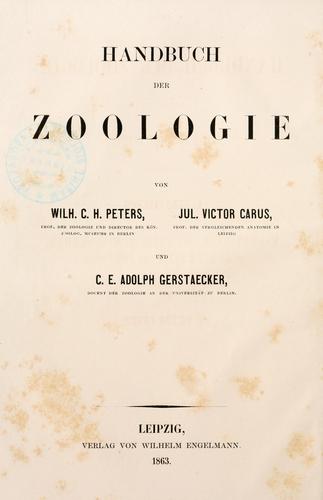 Cover for Handbuch der zoologie